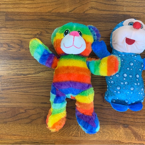 Stuffed Animals 14” Multicolor Stripe Teddy Bear & 12” Blue Polkadot Caterpillar - Picture 2 of 14